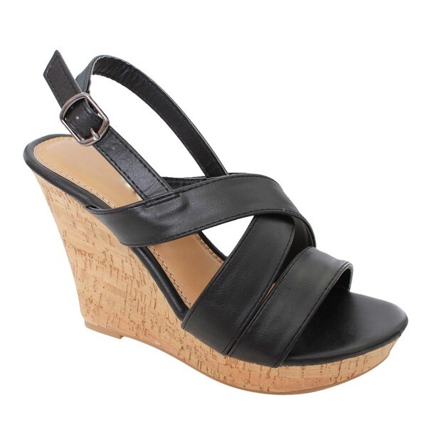 Shop Beston EA83 Women's Slingback Wedge Sandals - Free Shipping On ...