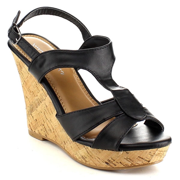 Shop Beston EA81 Women's Cork Wedge Sandals - Free Shipping On Orders ...