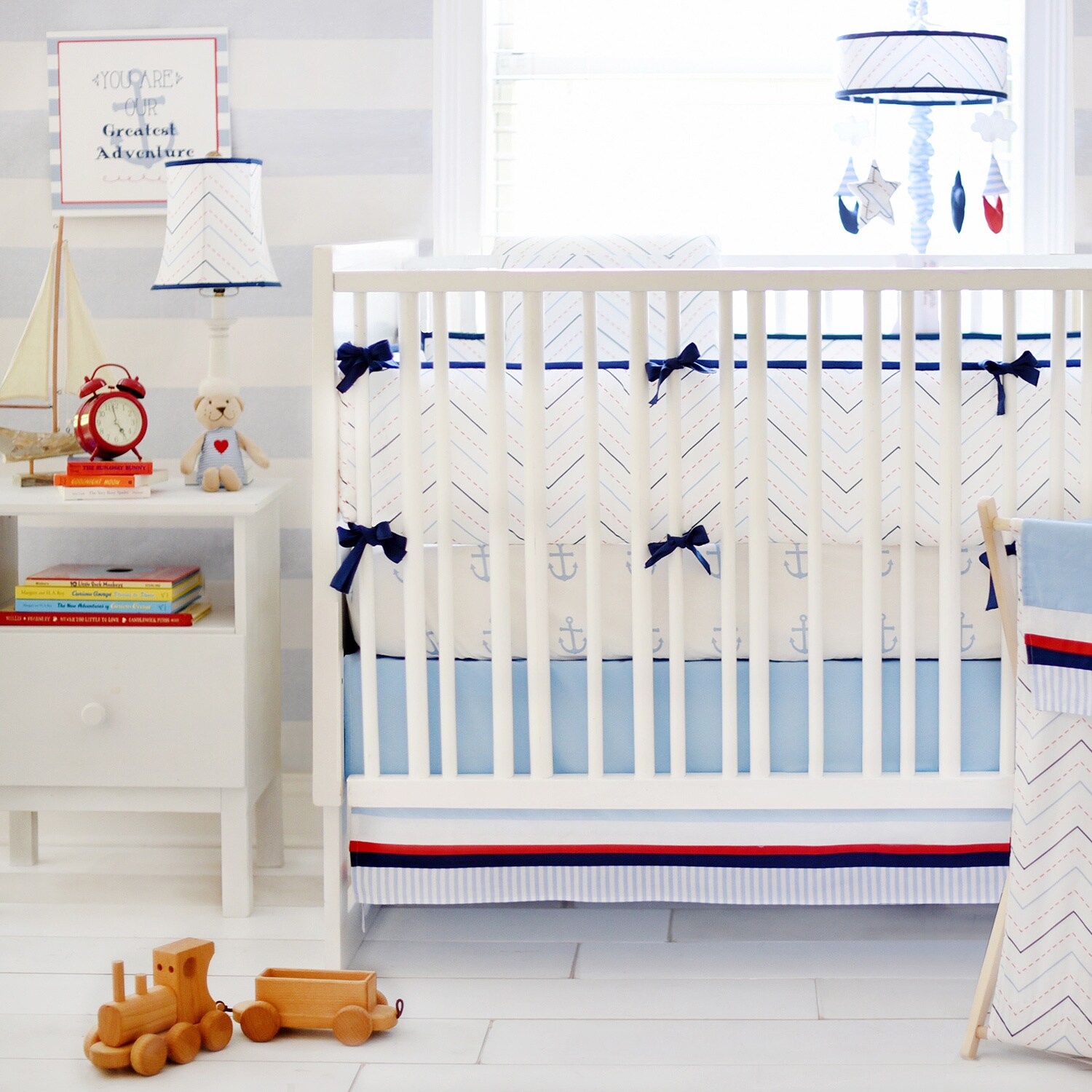 red crib bumper