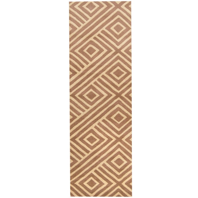 Handmade Tibetan Wool Runner (India) - 2'6 x 8'