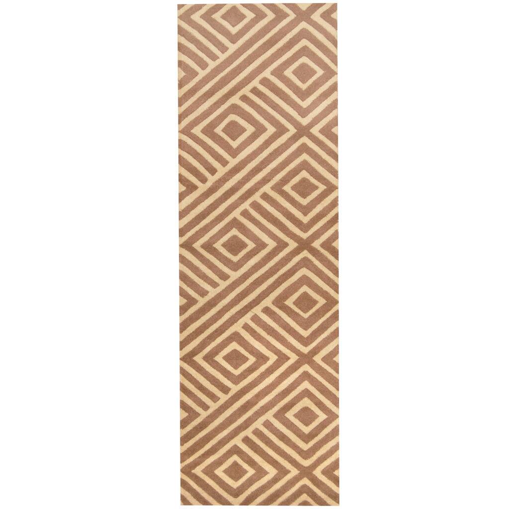 Handmade Tibetan Wool Runner (India) - 2'6 x 8'