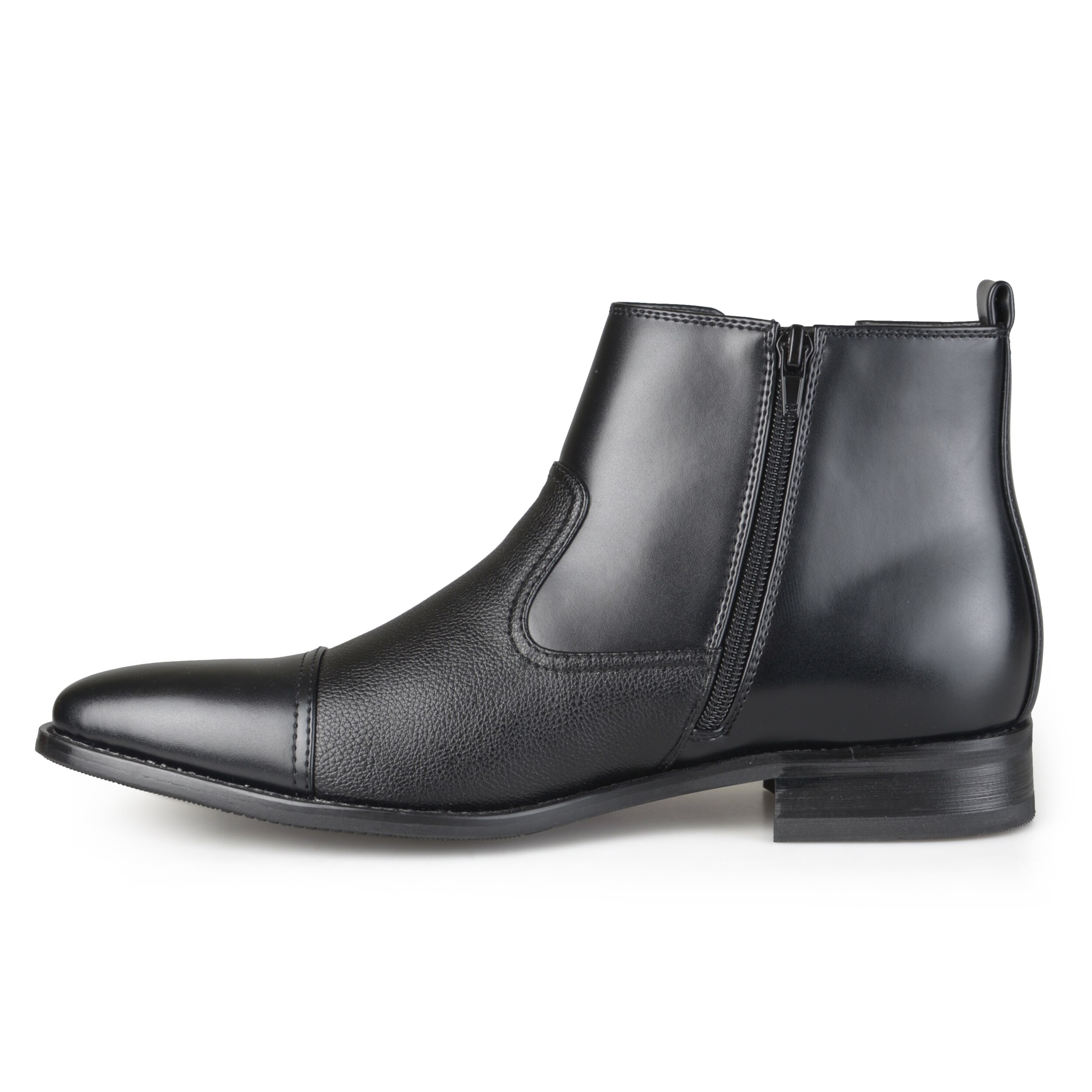mens black cap toe dress boots