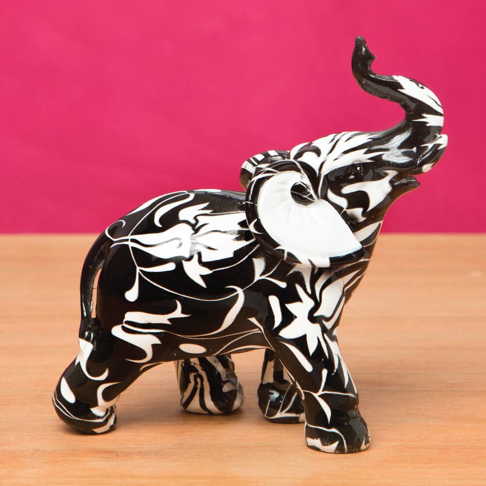 Miniature Flourish Design Standing Elephant Accent Piece