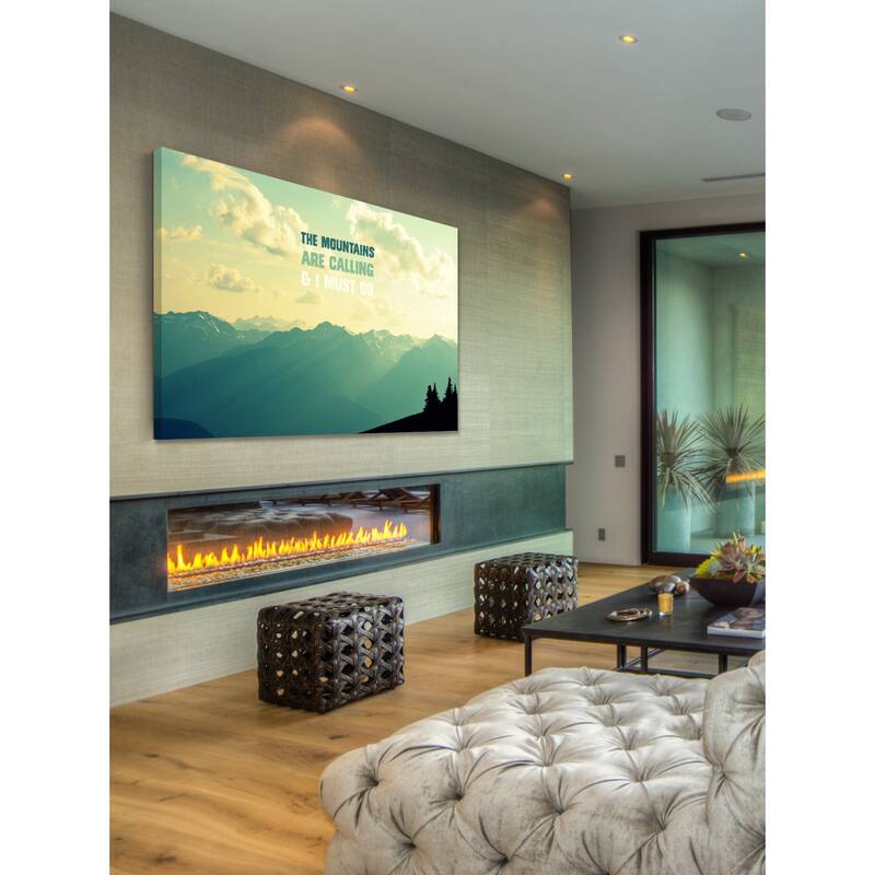 Marmont Hill - 'The Mountains Text' by Robert Dickinson Painting Print on Canvas - Multi-Color