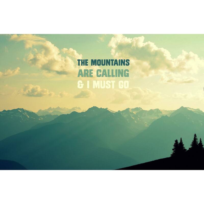 Marmont Hill - 'The Mountains Text' by Robert Dickinson Painting Print on Canvas - Multi-Color