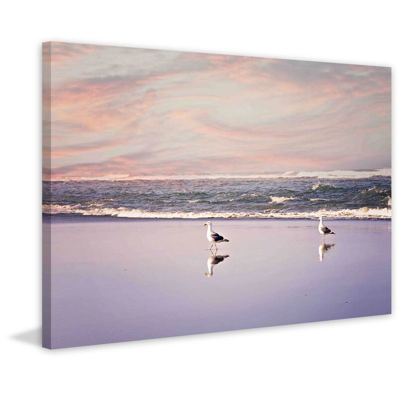 Marmont Hill - '2 Seagulls' by Sylvia Cook Painting Print on Canvas - Multi-Color