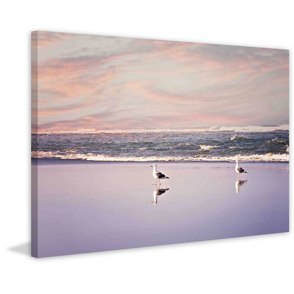 Marmont Hill - '2 Seagulls' by Sylvia Cook Painting Print on Canvas - Multi-Color