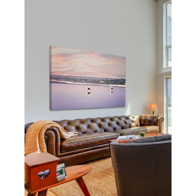 Marmont Hill - '2 Seagulls' by Sylvia Cook Painting Print on Canvas - Multi-Color