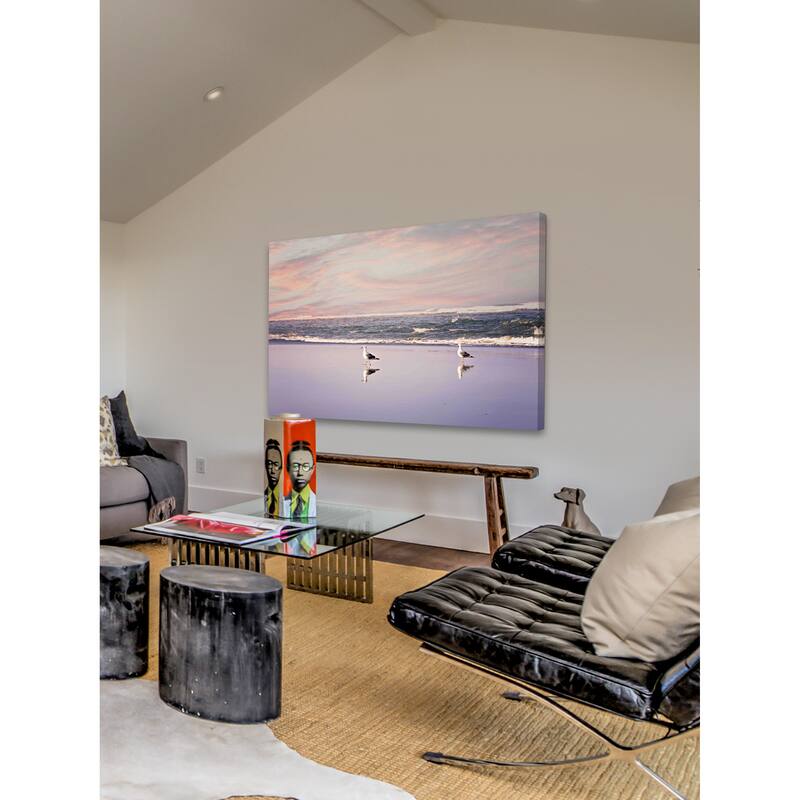 Marmont Hill - '2 Seagulls' by Sylvia Cook Painting Print on Canvas - Multi-Color