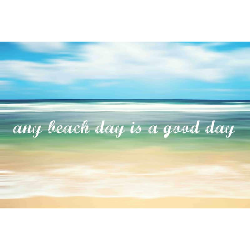 Marmont Hill - 'Any Beach Day' by Sylvia Cook Painting Print on Canvas - Multi-Color