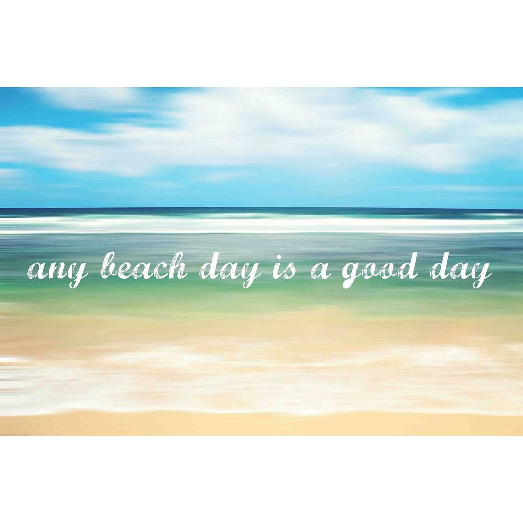 Marmont Hill - 'Any Beach Day' by Sylvia Cook Painting Print on Canvas - Multi-Color