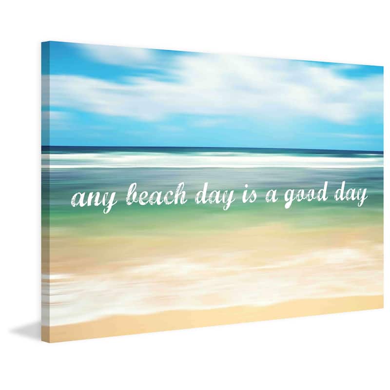Marmont Hill - 'Any Beach Day' by Sylvia Cook Painting Print on Canvas - Multi-Color