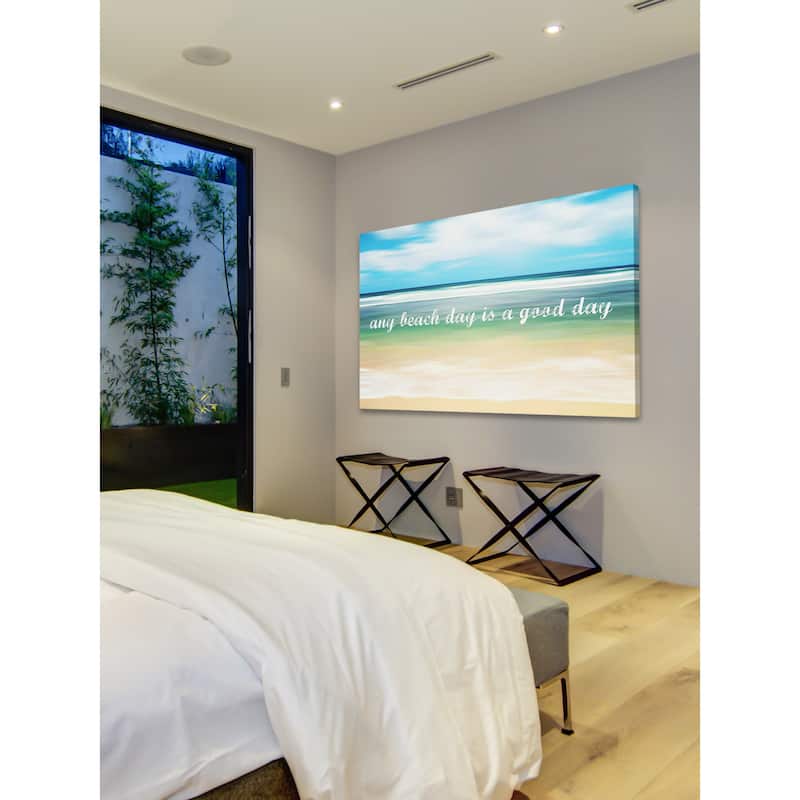 Marmont Hill - 'Any Beach Day' by Sylvia Cook Painting Print on Canvas - Multi-Color
