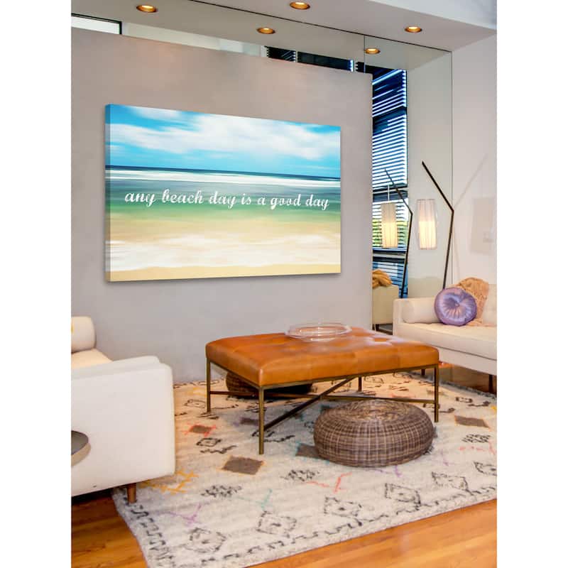 Marmont Hill - 'Any Beach Day' by Sylvia Cook Painting Print on Canvas - Multi-Color