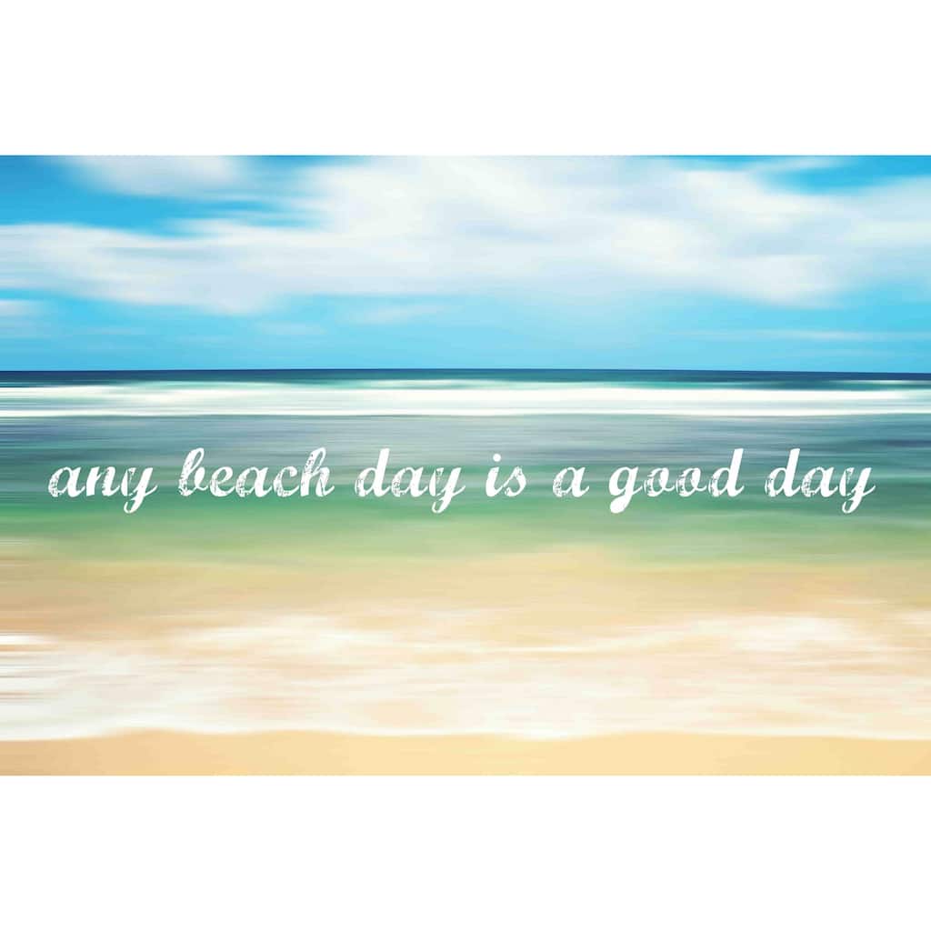 Marmont Hill - 'Any Beach Day' by Sylvia Cook Painting Print on Canvas - Multi-Color