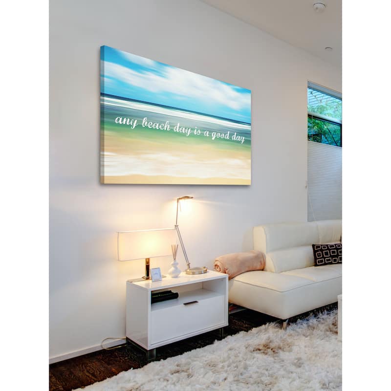 Marmont Hill - 'Any Beach Day' by Sylvia Cook Painting Print on Canvas - Multi-Color