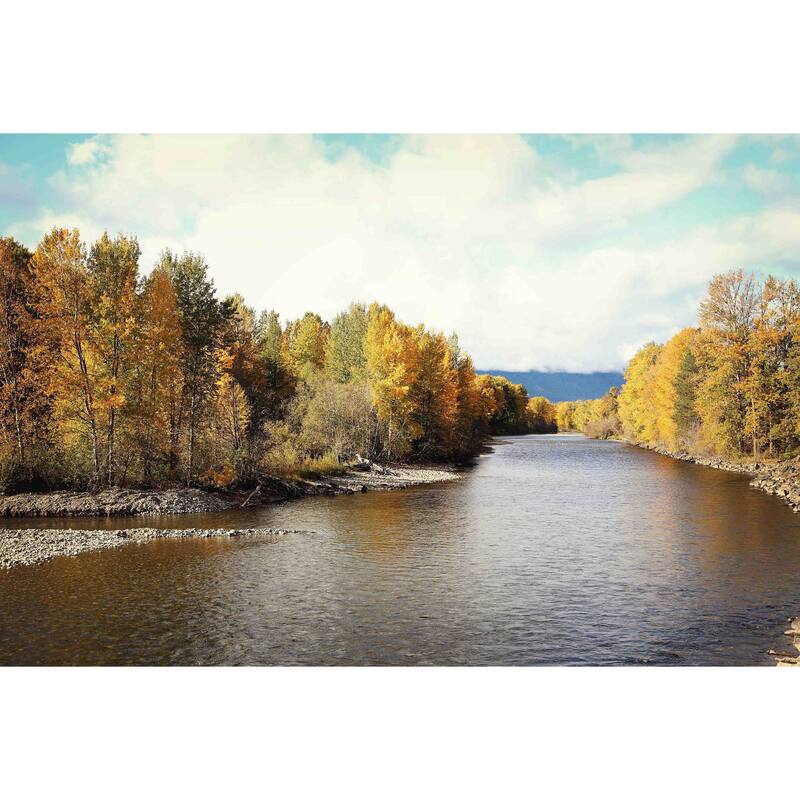 Marmont Hill - 'Autumn On The River' by Sylvia Cook Painting Print on Canvas - Multi-Color