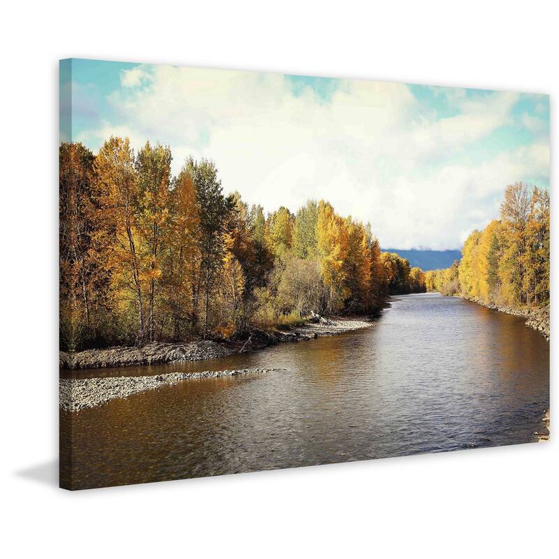 Marmont Hill - 'Autumn On The River' by Sylvia Cook Painting Print on Canvas - Multi-Color