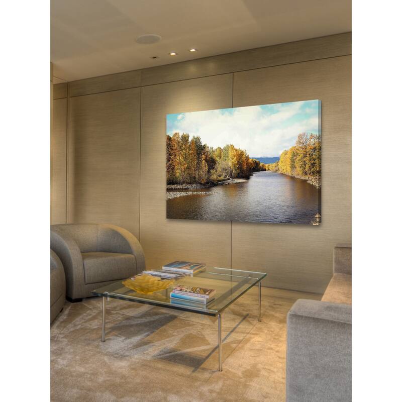 Marmont Hill - 'Autumn On The River' by Sylvia Cook Painting Print on Canvas - Multi-Color