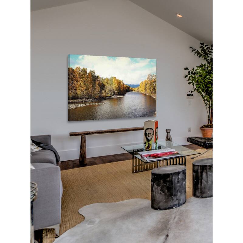 Marmont Hill - 'Autumn On The River' by Sylvia Cook Painting Print on Canvas - Multi-Color