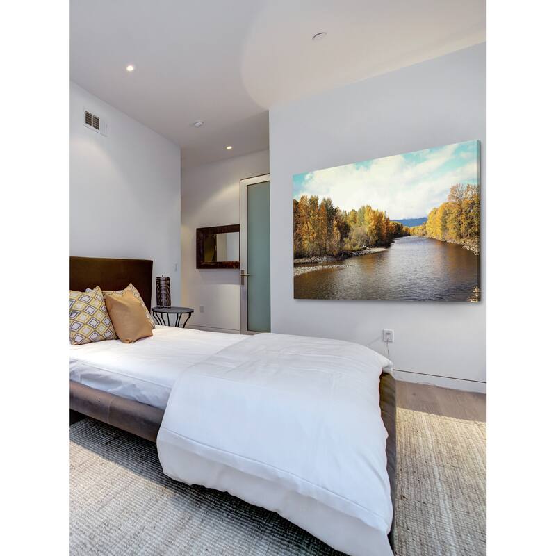 Marmont Hill - 'Autumn On The River' by Sylvia Cook Painting Print on Canvas - Multi-Color