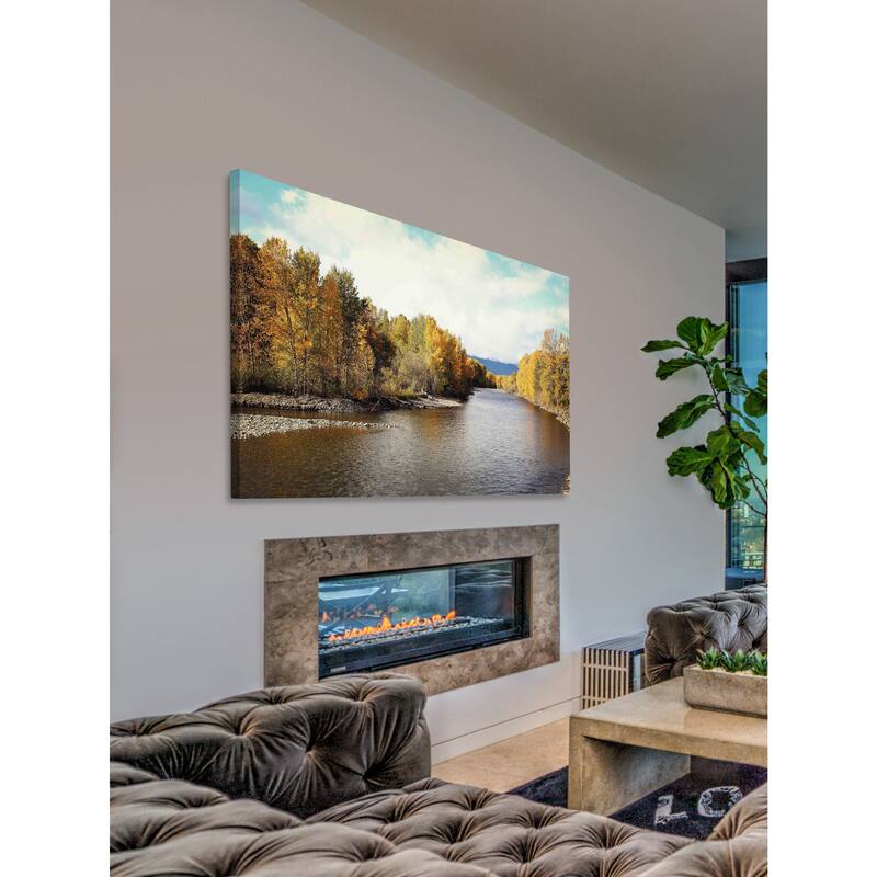 Marmont Hill - 'Autumn On The River' by Sylvia Cook Painting Print on Canvas - Multi-Color