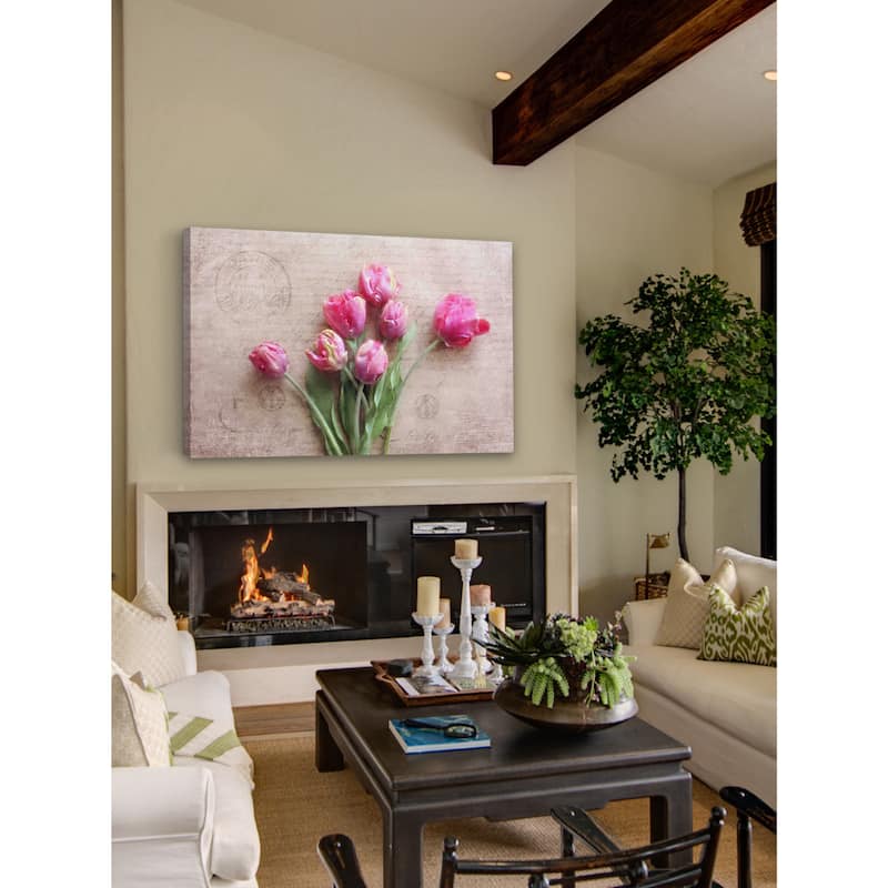 Marmont Hill - 'Pink Tulips' by Sylvia Cook Painting Print on Canvas - Multi-Color