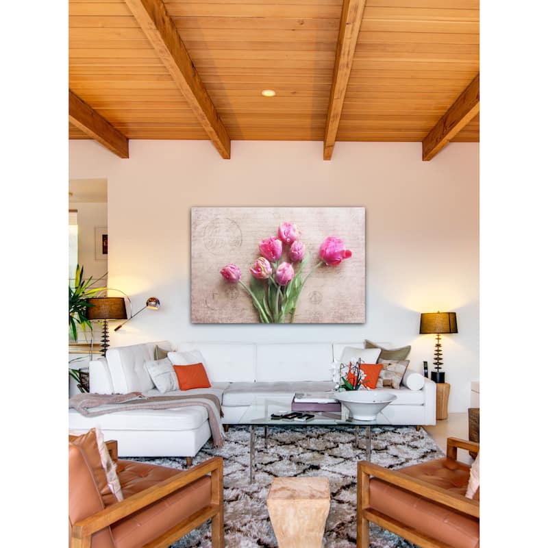 Marmont Hill - 'Pink Tulips' by Sylvia Cook Painting Print on Canvas - Multi-Color