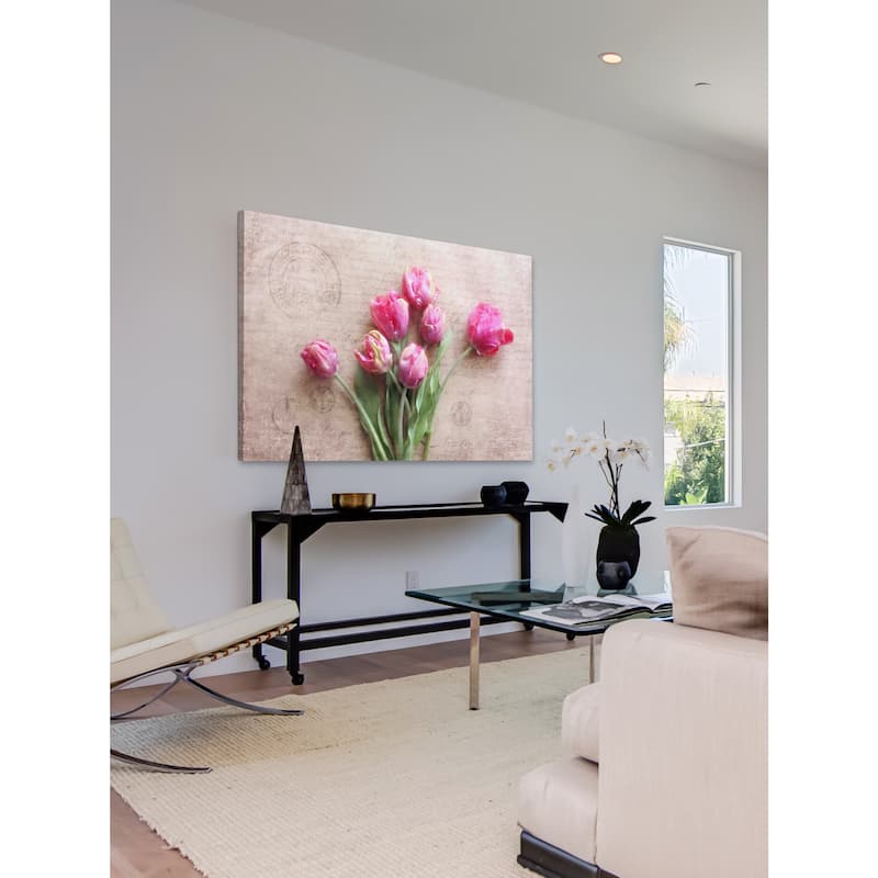 Marmont Hill - 'Pink Tulips' by Sylvia Cook Painting Print on Canvas - Multi-Color