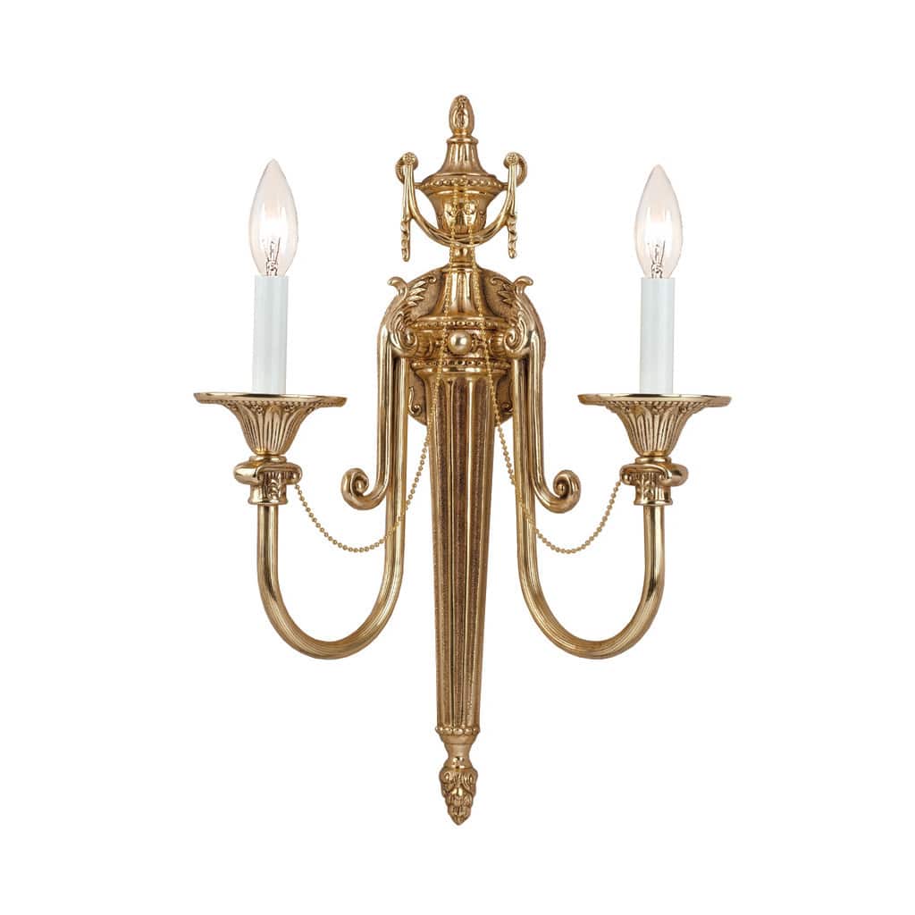 Traditional 2-light Olde Brass Wall Sconce