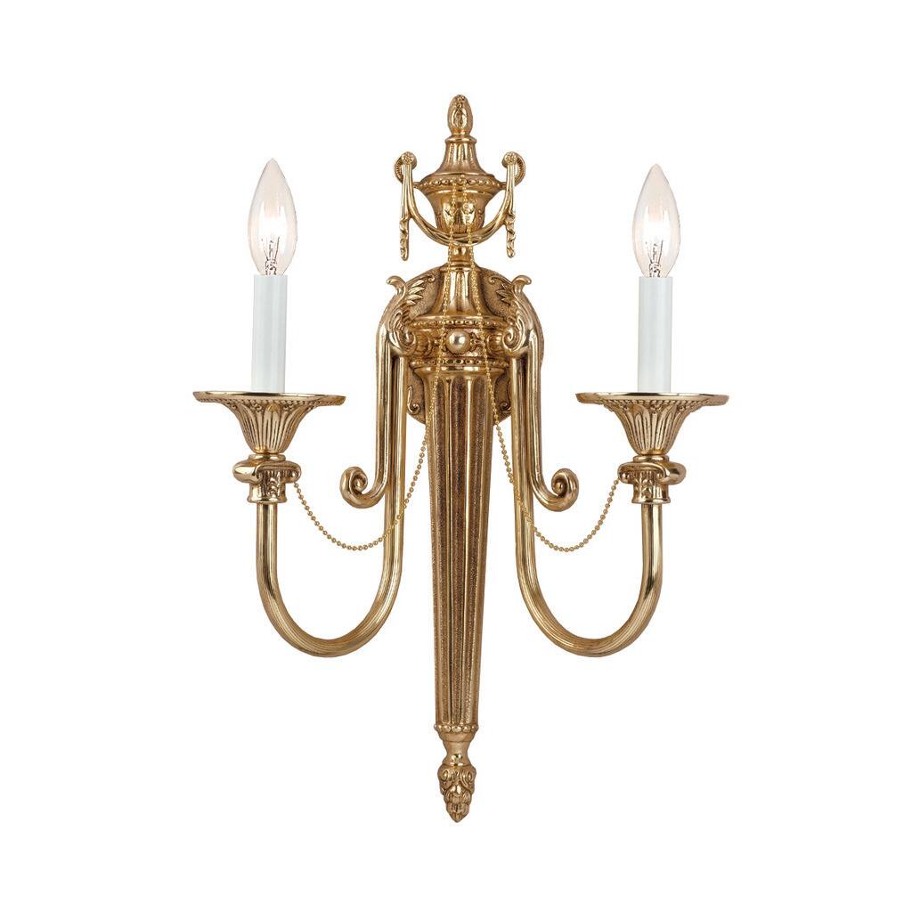 Traditional 2-light Olde Brass Wall Sconce
