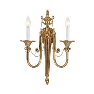 Traditional 2-light Olde Brass Wall Sconce