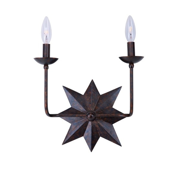 Crystorama Astro Collection 2 light English Bronze Wall Sconce