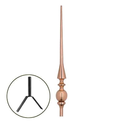 28-inch Aragon Polished Copper Rooftop Finial by Good Directions
