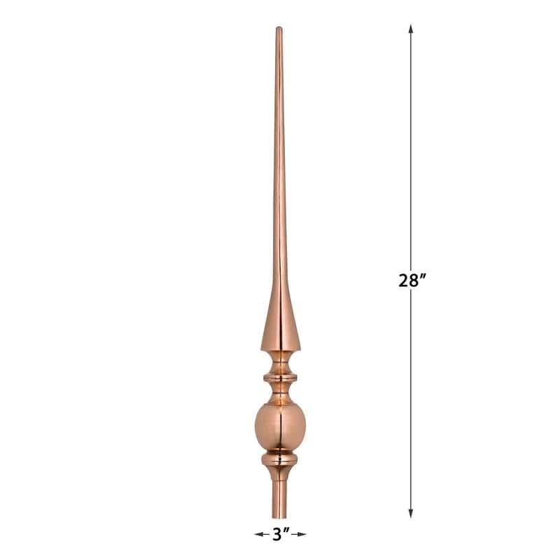 28-inch Aragon Polished Copper Rooftop Finial by Good Directions