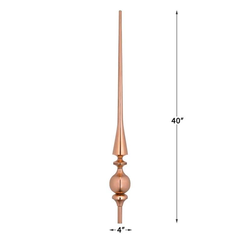 28-inch Aragon Polished Copper Rooftop Finial by Good Directions