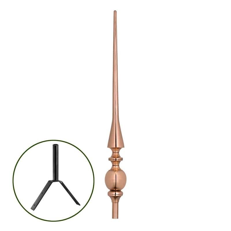 28-inch Aragon Polished Copper Rooftop Finial by Good Directions