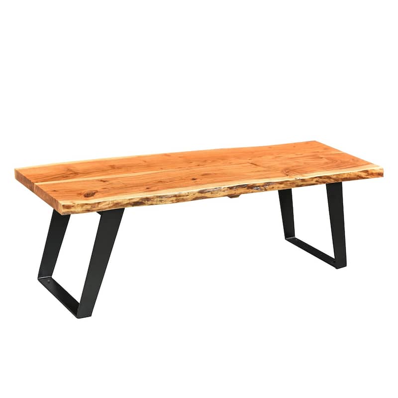 Timbergirl Handmade Live Edge Acacia Wood Bench (India) - 50