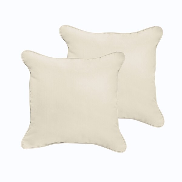 Sloane Ivory 18 x 18-inch Indoor/ Outdoor Corded Edge Pillow Set