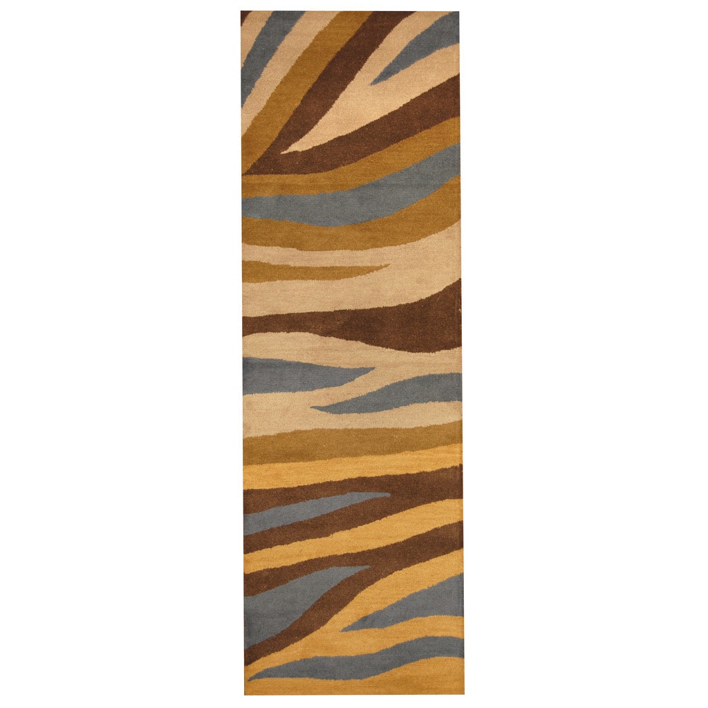 Handmade Tibetan Wool Runner (India) - 2'6 x 8'