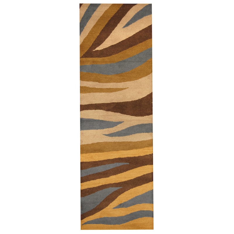 Handmade Tibetan Wool Runner (India) - 2'6 x 8'