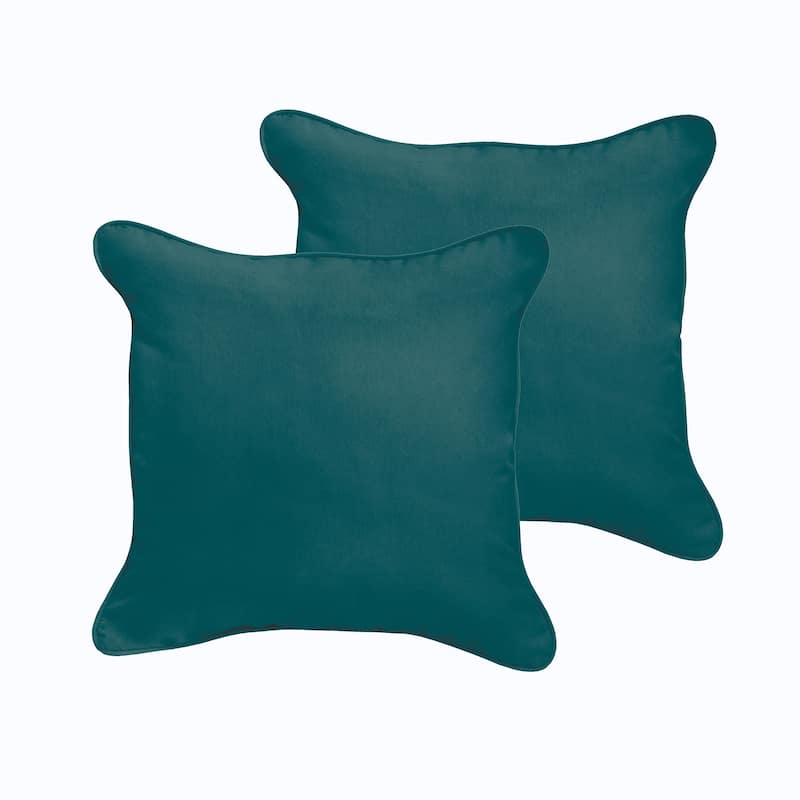 Sorra Home Sloane Teal 18 x 18inch Indoor/ Outdoor Corded Edge Pillow Set Bed Bath & Beyond