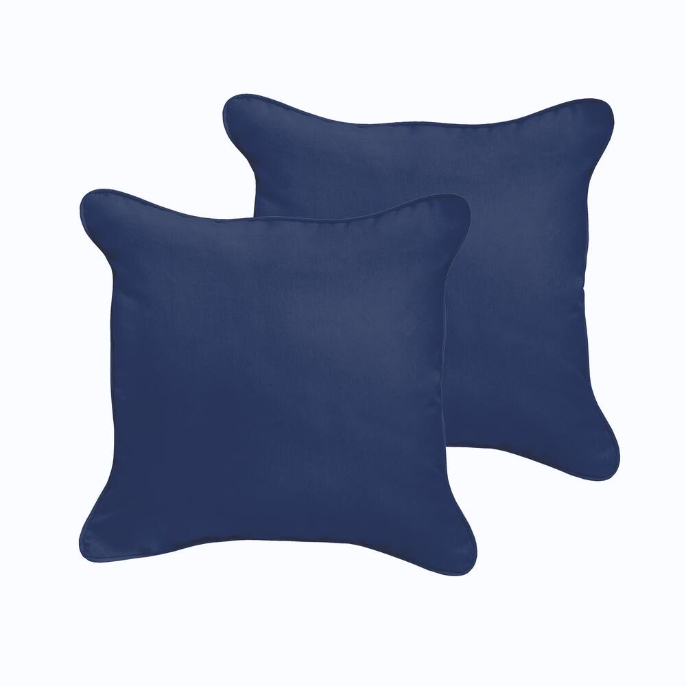 Sorra Home Sloane Marine 18 x 18-inch Indoor/ Outdoor Corded Edge Pillow Set