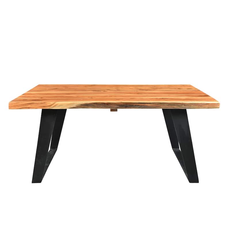 Handmade Solid Wood Live Edge Coffee Table (India) - 31" x 45" x 16"