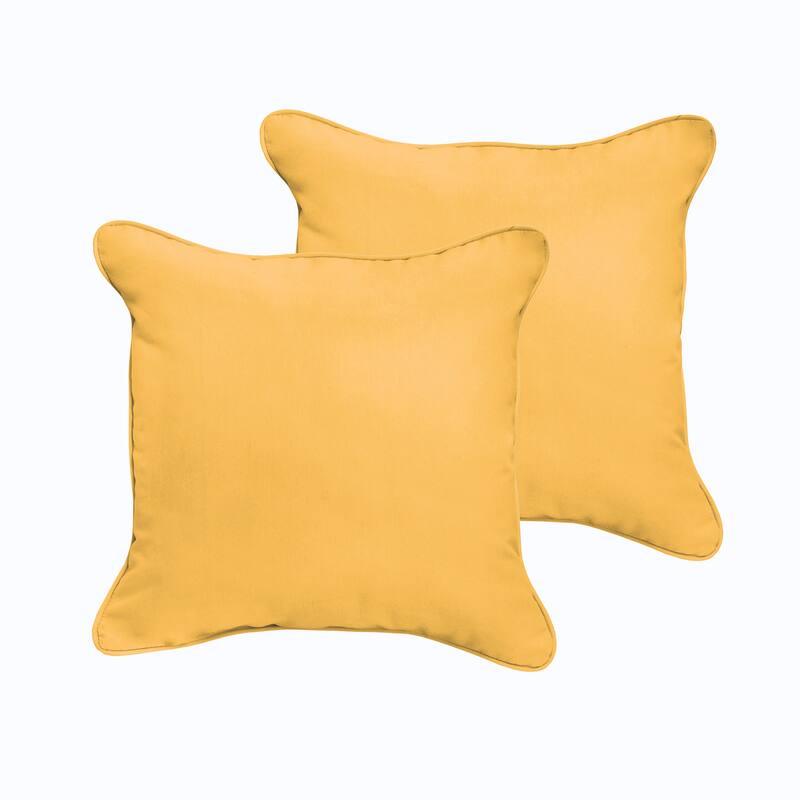 Sorra Home Sloane Butter Yellow 18 x 18-inch Indoor/ Outdoor Corded Edge Pillow Set