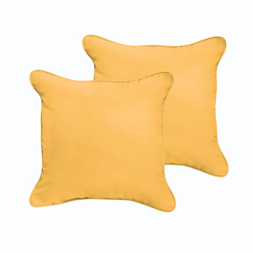 Sorra Home Sloane Butter Yellow 18 x 18-inch Indoor/ Outdoor Corded Edge Pillow Set