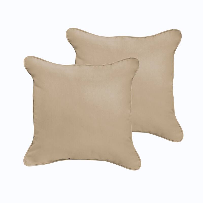 Sorra Home Sloane Beige 18 x 18-inch Indoor/ Outdoor Corded Edge Pillow Set