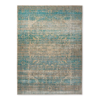 Alexander Home Contessa Traditional Floral Scroll Distressed Rug