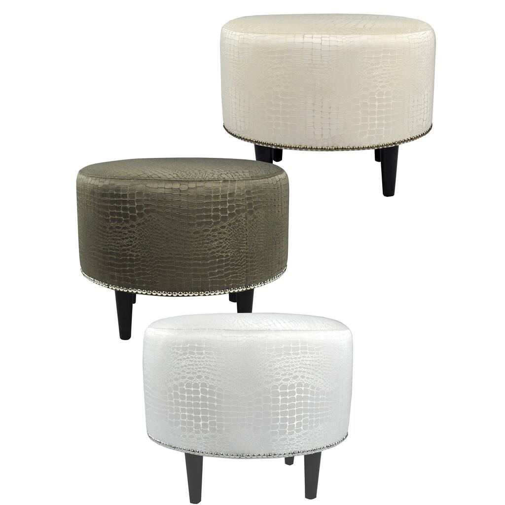 MJL Furniture Sophia Tillie Round Upholstered Ottoman