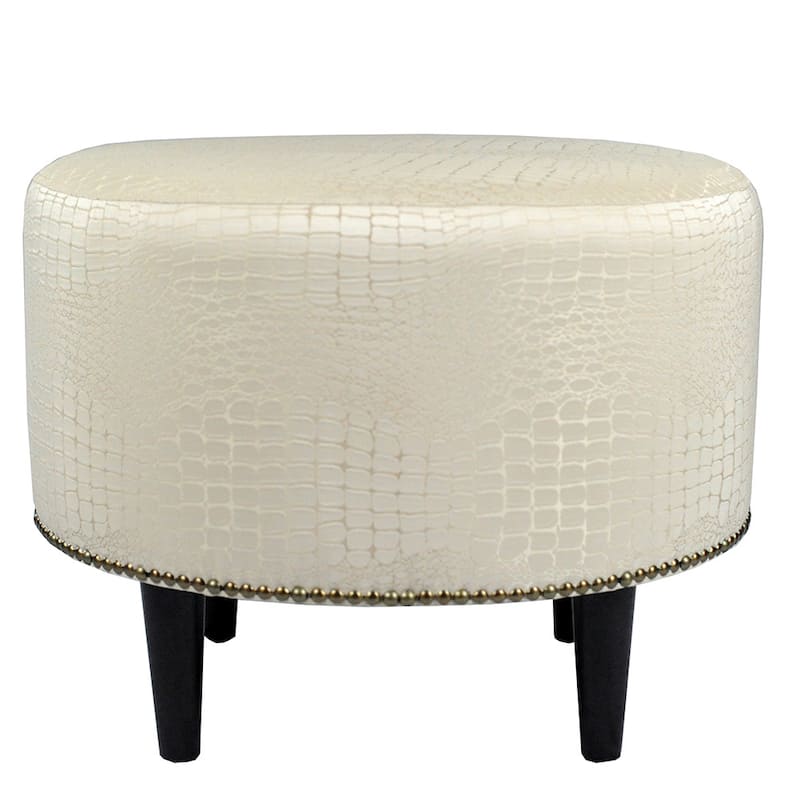 MJL Furniture Sophia Tillie Round Upholstered Ottoman - Tan